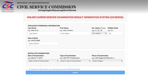 civil service examination results|OCSERGS .